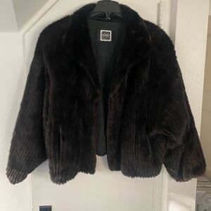 Saga Mink Corded Style Jacket Dark Brown Women’s Large